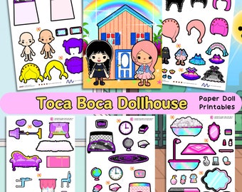 Quiet Book Printables Toca Boca Dollhouse, Toca Boca Paper Doll, Toca quiet book, DIY Crafts, Toca life world, Kids Activities, Easter gifts