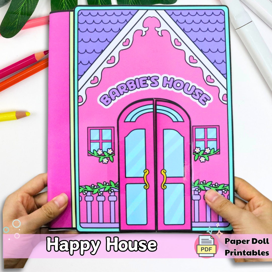 Quiet Book Printables Happy Doll House, Paper Dollhouse, DIY Activities for Kids, DIY Crafts ...