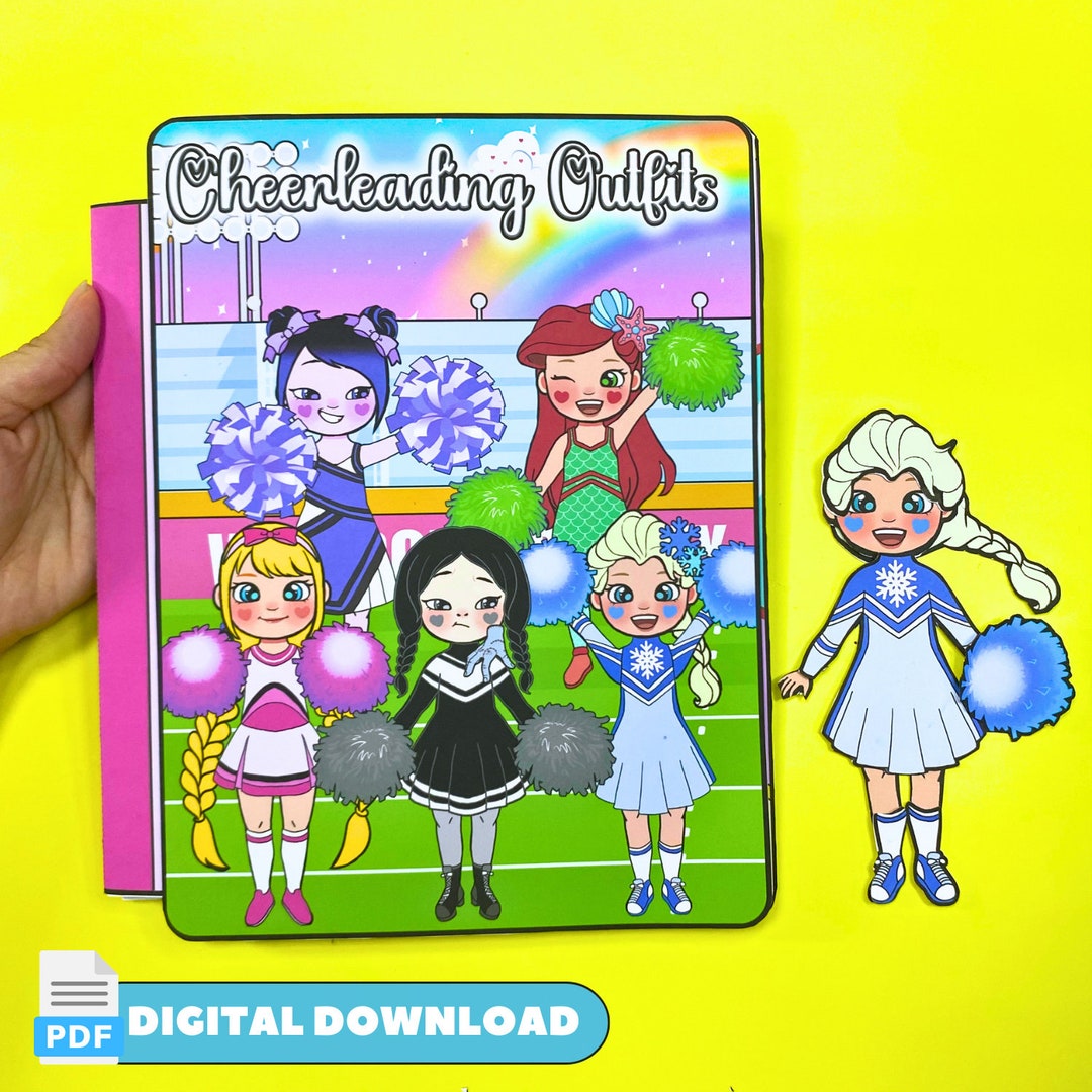 Printable Cheerleader Paper Doll Dress up for Kids Instant Etsy