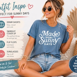 Summer Graphic Tee for Women, Lake Life Shirt, Beach Vacation Tee, Pool Day Outfit, Sunshine Lover Bella Canvas T Shirt image 3