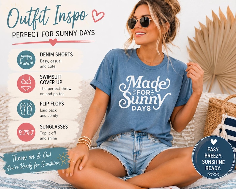 Summer Graphic Tee for Women, Lake Life Shirt, Beach Vacation Tee, Pool Day Outfit, Sunshine Lover Bella Canvas T Shirt image 3