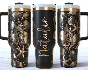 Custom 40oz Laser Engraved Full Wrap Beach Tumbler