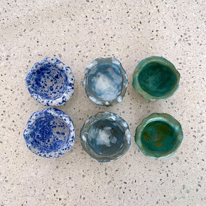 pair of glazed Ceramic egg cups | ceramic egg holders | rustic egg cup