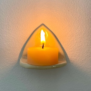 set of 3 handmade small white ceramic miniature  sun and stars shelves