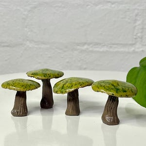 medium Ceramic mushroom, Toadstool,  green  mushroom,
