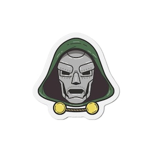 Doctor Doom Die-Cut Magnets for Fans, Unique Refrigerator Decor, Collectible Art, Magnet Gifts, Fun Home Accessories