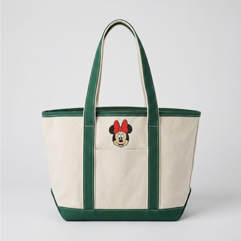 Embroidered Disney Minnie Mouse Tote Bag, Custom Embroidered Canvas Tote Bag, Theme Park Tote, Gift for Her, Cute Embroidery Bag image 8