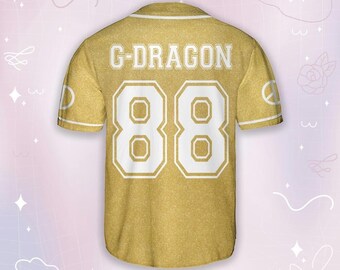 G-dragon Yellow Baseball Jersey, Fanmade Merch, Fan Merch, Concert