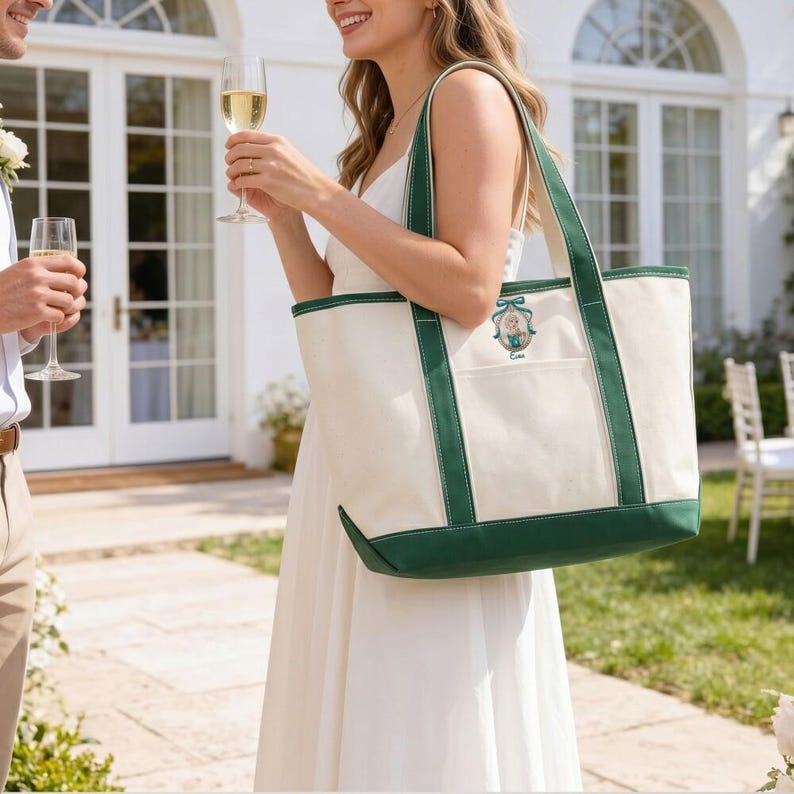 Borsa tote ricamata Coquette Disney Princess Elsa, borsa da principessa in tela, regalo da fiaba per ragazze, regalo per lei, regalo di compleanno immagine 5