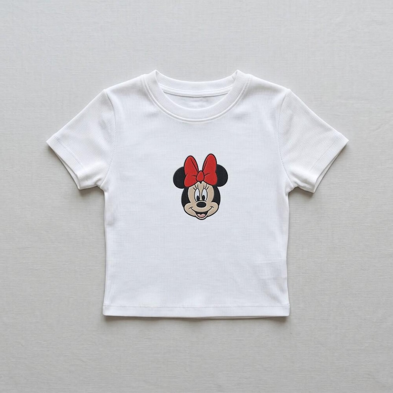 Embroidered Disney Minnie Mouse Shirt, Disney Vacation Tee, Custom Crop Tank Women, Girls Trip Shirt, Park Outfit Summer 2026 image 5