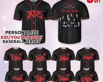 Custom DominATE Skz World Tour 2025 Baseball Jersey Kpop Jersey Baseball, SKZ Merch, Skz Shirt, Hyunjin,Seungmin,Felix