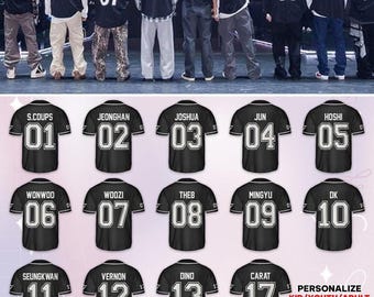 Custom Svt 17 Right Here Number Members Baseball Jersey, Svt Tour