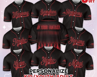 Custom Ateez World Tour In Your Fantasy 2025 Kpop Baseball Jersey, Kpop Merch, Ateez Sports Team Baseball Jersey, Ateez World Tour Jersey