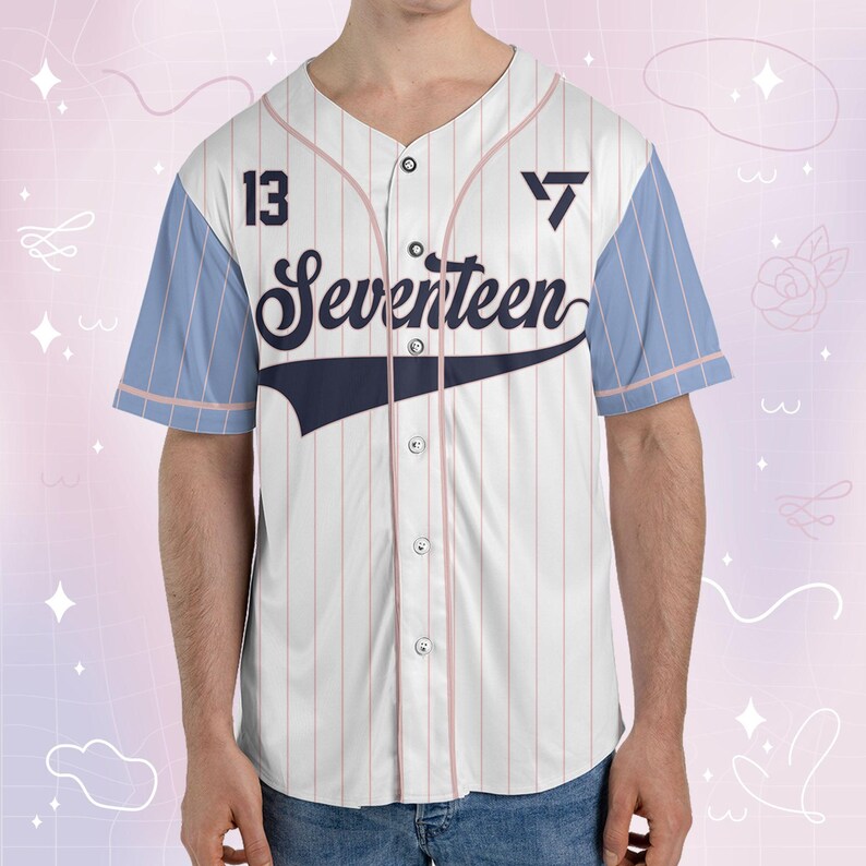 DK Seventeen Baseball Jersey, Seventeen Rose Quartz and Serenity Themed