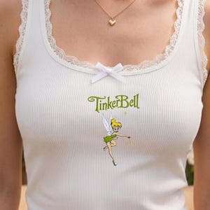 Embroidered Vintage Disney Peter Pan Tinker Bell Baby Tee, Tinkerbell Tank Top, Neverland Fairy Shirt, Disney Trip Tee, Toddler Girl Shirt
