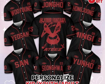 ATEEZ US サン Football Uniform 2025 2025 ATEEZ In Your Fantasy World Tour North America Football