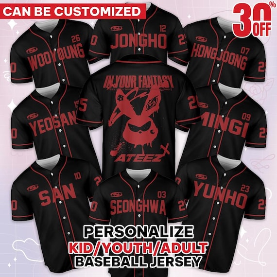 Custom World Tour Fantasy Ateez 2025 Kpop Baseball Jersey