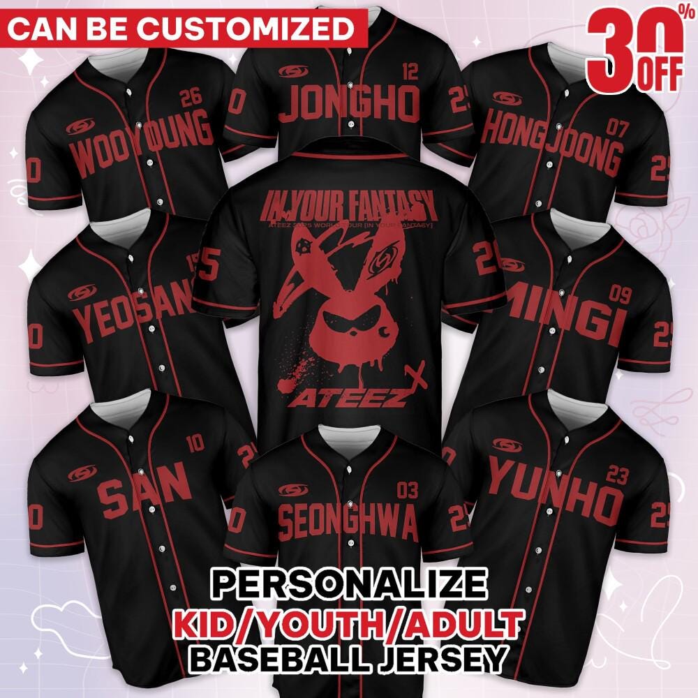 ATEEZ US サン Football Uniform 2025 Custom Ateez 2025 World Tour in Fantasy Kpop Football Jersey