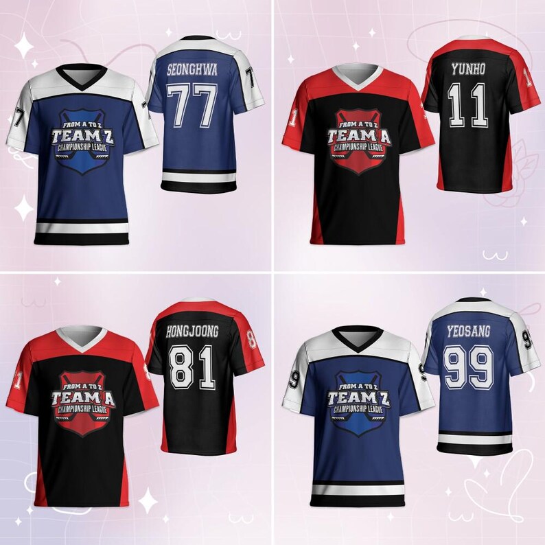 Maillot de football ATZ personnalisé de l'équipe A&Z Kpop, produits dérivés Kpop, Maillot de football de l'équipe sportive Atz, Maillot de la tournée mondiale Atz image 2