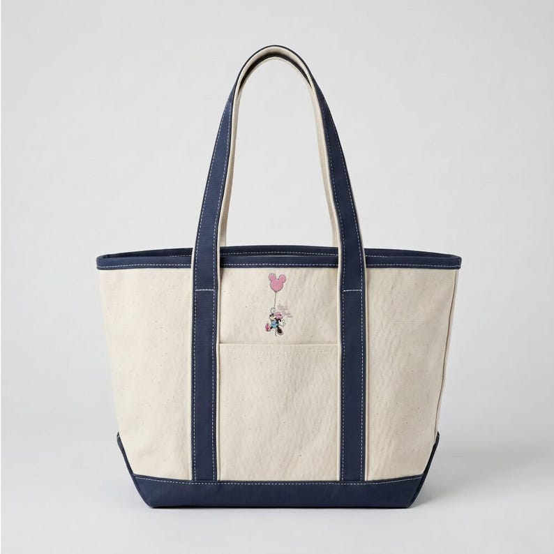 Embroidered Disney Minnie Mouse Signature Tote Bag, Embroidered Disney Tote Bag Custom, Mickey Minnie Canvas Bag, Disney Vacation Bag 2026 image 9