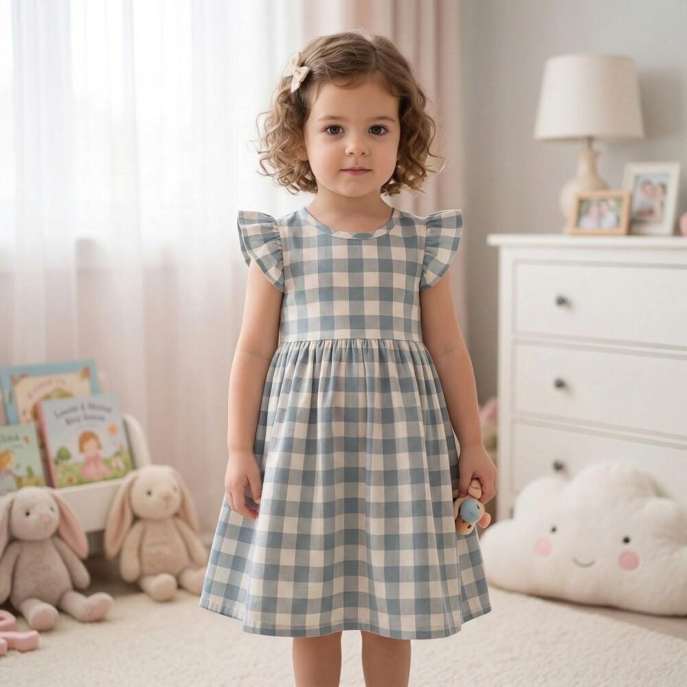 Blue Gingham Dress for Girls - Etsy