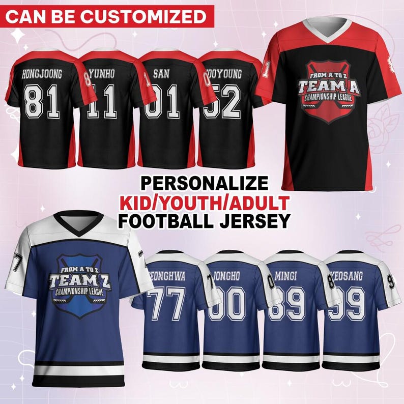 Maillot de football ATZ personnalisé de l'équipe A&Z Kpop, produits dérivés Kpop, Maillot de football de l'équipe sportive Atz, Maillot de la tournée mondiale Atz image 1