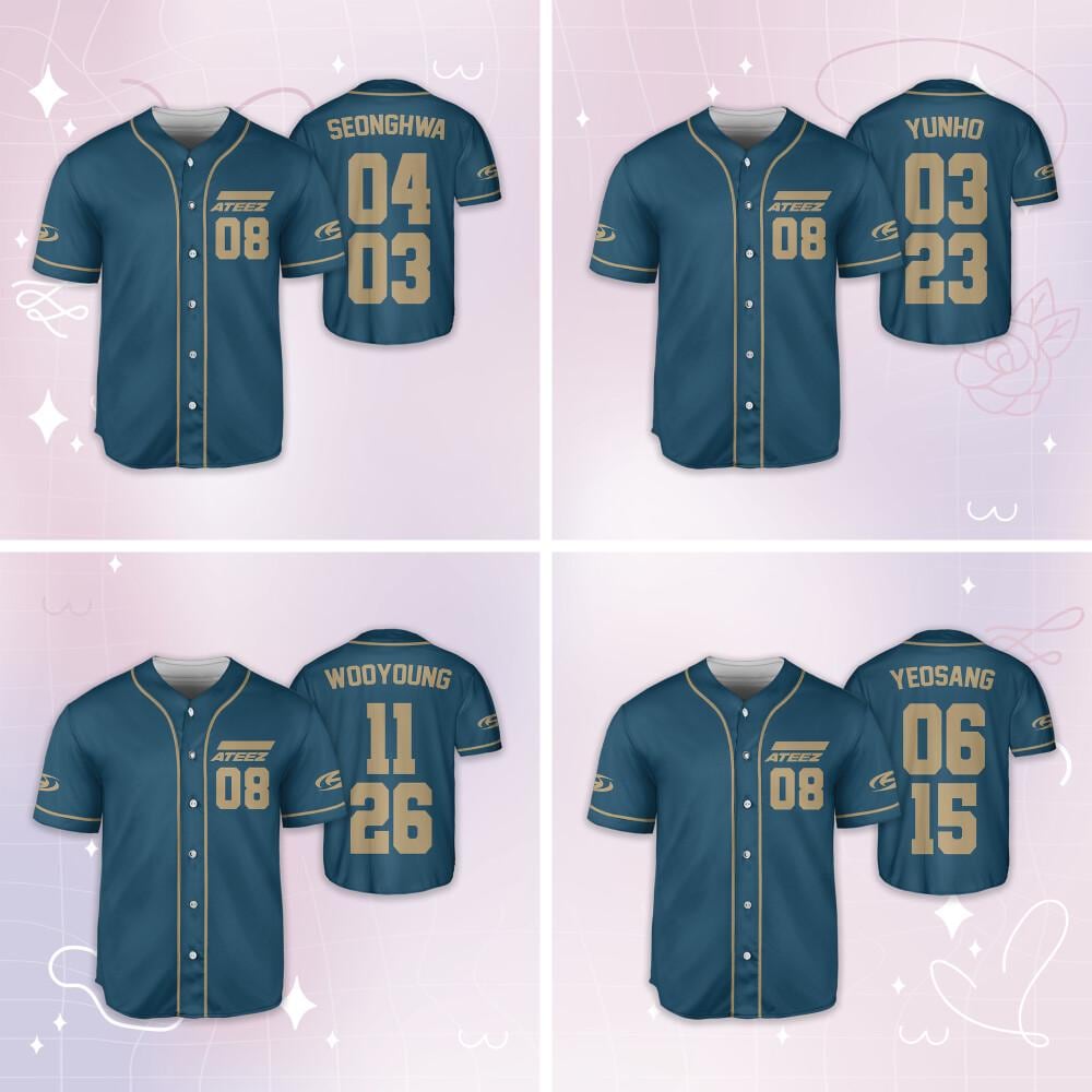 Ateez Us Tour Limited Md Merchandise Baseball Jersey Sunghwa