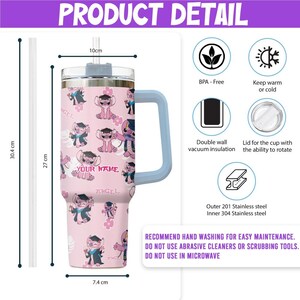Personalize Disney Cute Angel Graduation Tumbler, Custom Graduation gift, Class of 2026 Party 40oz Tumbler, Grad Party Decor image 4