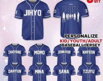 Custom Twice 4TH FULL ALBUM Kpop Baseball Jersey, Kpop Trending Jersey, Jersey For Adult Kid, Twice Merch, Gift For Kpop Fans