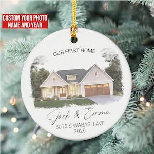 Personalizza la decorazione in ceramica Photo My Home, personalizza la nostra nuova decorazione per la casa, decorazione per la nuova casa 2025, regalo di decorazione natalizia