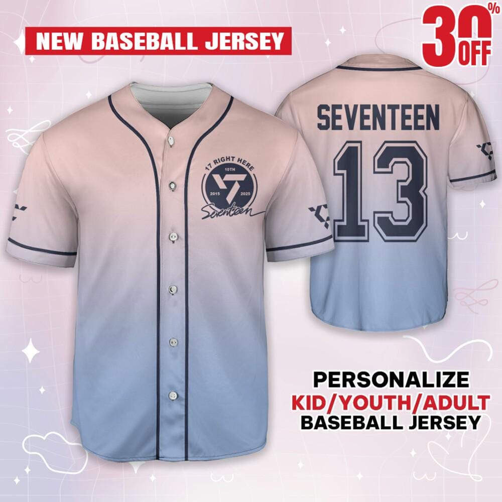 Custom Svt Right Here 10th Anniversary Debut Kpop Baseball