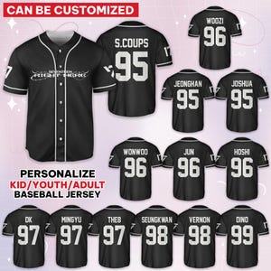 Custom Svt Right Here Members Baseball Jersey, Kpop Trending Jersey, Svt Tour Jersey Team, Gift For Fan Carat