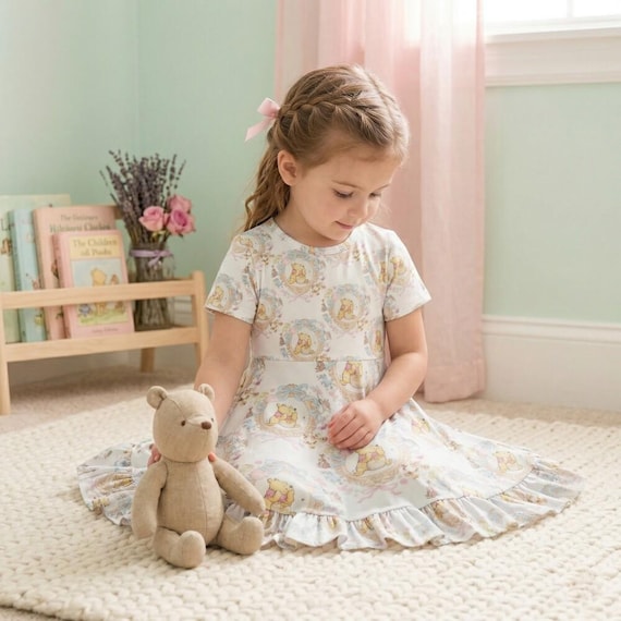 vintage winnie the pooh dress Disney's Collection by Unique Pooh & Tigger Ha Dangling happily from a balloon Vintage Winnie the Pooh Dress