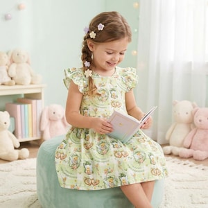 Green Gingham Tinkerbell Coquette Ruffle Dress, Fairy Mirror Bow Boutique Outfit, EPCOT Flower Garden Festival Spring Twirl Dress Gear