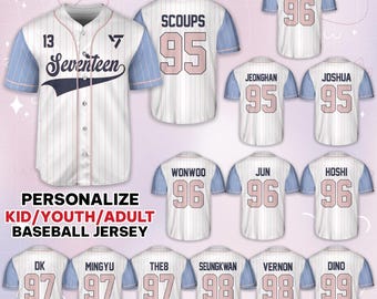 Custom Svt Members Baseball Jersey, Kpop Trending Jersey, Svt Tour Jersey Team, Gift For Carat, 17 Right Here, Black Friday Sale