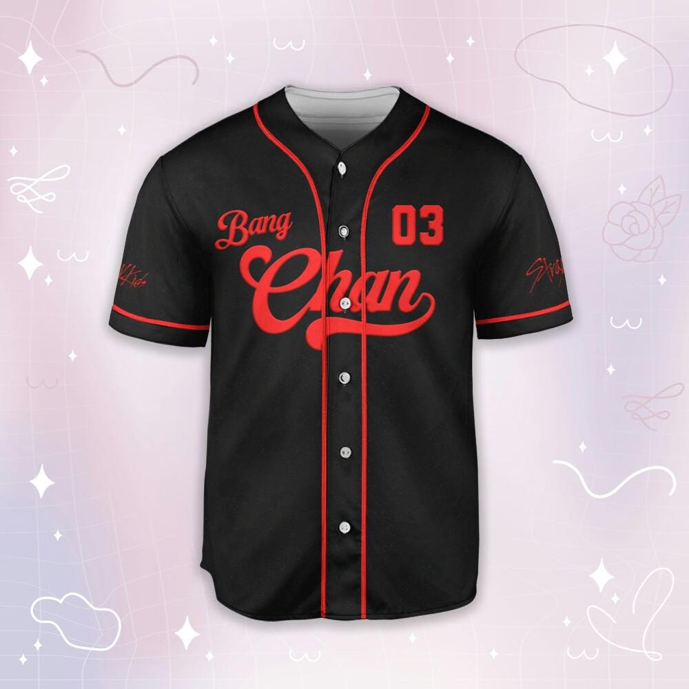 Discover DominATE Stray Kids World Tour 2025 Bang Chan Baseball Jersey, Kpop Jersey Baseball, SKZ Merch, Stray Kids ATE Album Shirt