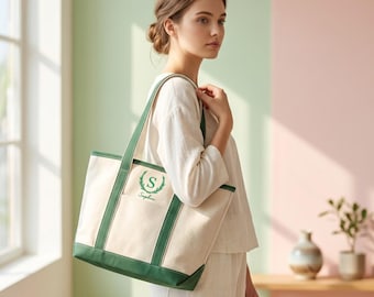 Personalize Name Bag Embroidered Tote Bag, Custom Text Embroidered Tote Bag, Personalized Canvas Tote, Bridesmaid Gift, Monogram Bag