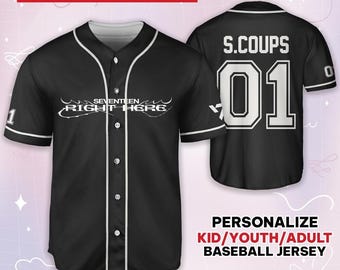 Custom Svt 17 Right Here Number Members Baseball Jersey, Svt Tour