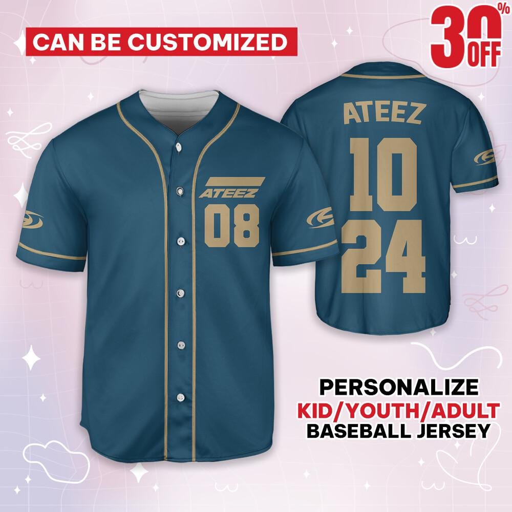 Custom Ateez Team Baseball Jersey, Ateez Sports Team