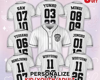 Custom Ateez World Tour Trending Kpop Jersey Baseball, Kpop Merch,  Ateez Sports Team Baseball Jersey, Ateez World Tour Jersey