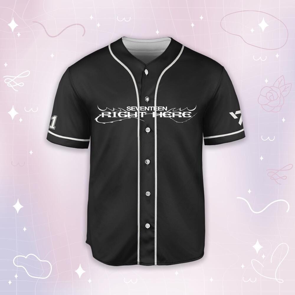 Custom Svt 17 Right Here Number Members Baseball Jersey, Svt Tour