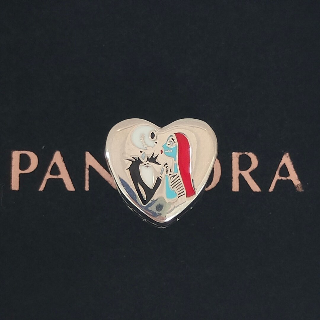 Pandora Charm Jack Skellington and Sally Meant to Be Heart Pendant