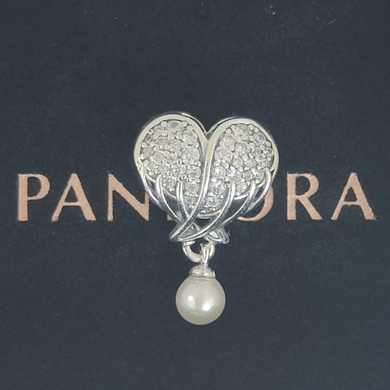 Pandora Sparkling Angel Wings Heart Charm Pendant S925 ALE