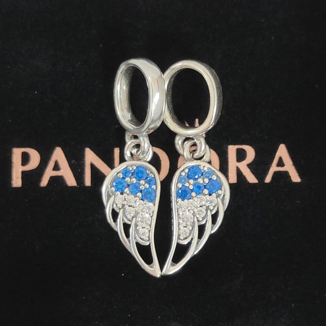 Pandora Sparkling Splitable Angel Wings Dangle Charm Pendant S925