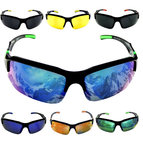 Polarized Wrap Around Sports Sunglasses for Men Driving Baseball