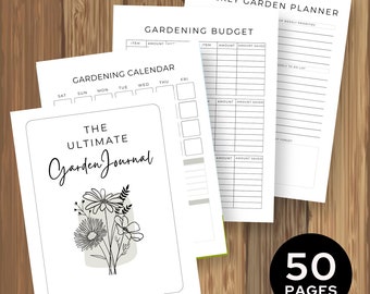 El planificador de jardinería definitivo en formato PDF / Diario de jardinería / Organizador de jardinería imprimible / Registros de plantas / Planificador de cosechas