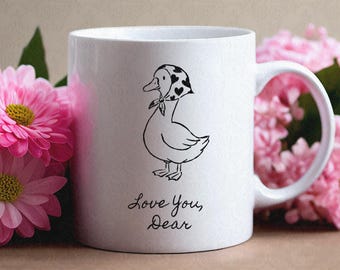 Descarga digital de San Valentín de ganso en 3 colores / Te amo, cariño / Diseño vintage de granja PNG SVG / Camiseta de San Valentín