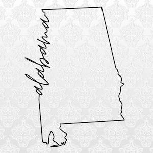 Alabama State Outline Digital Files | PNG, SVG, JPEG | Cricut & Silhouette Ready | T-Shirts, Mugs, Bags