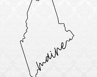 Maine State Outline Digital Files | PNG, SVG, JPEG | Cricut & Silhouette Ready | T-Shirts, Mugs, Bags
