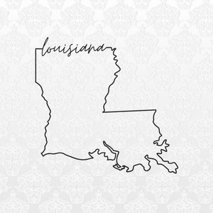 Louisiana State Outline Digital Files | PNG, SVG, JPEG | Cricut & Silhouette Ready | T-Shirts, Mugs, Bags